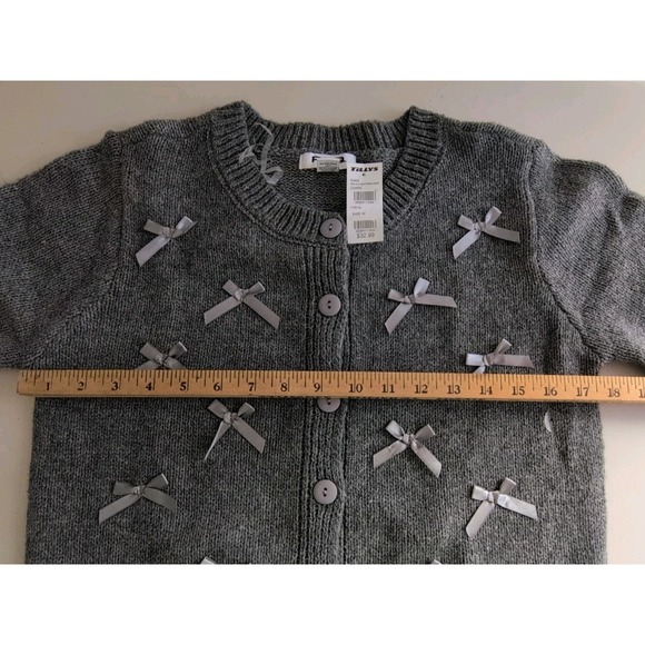 RSQ Women's Grey Cardigan Sweater with Bows Size  Medium New With Tags - Picture 7 of 8